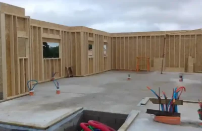 Chantier construction maison individuelle en préparation
